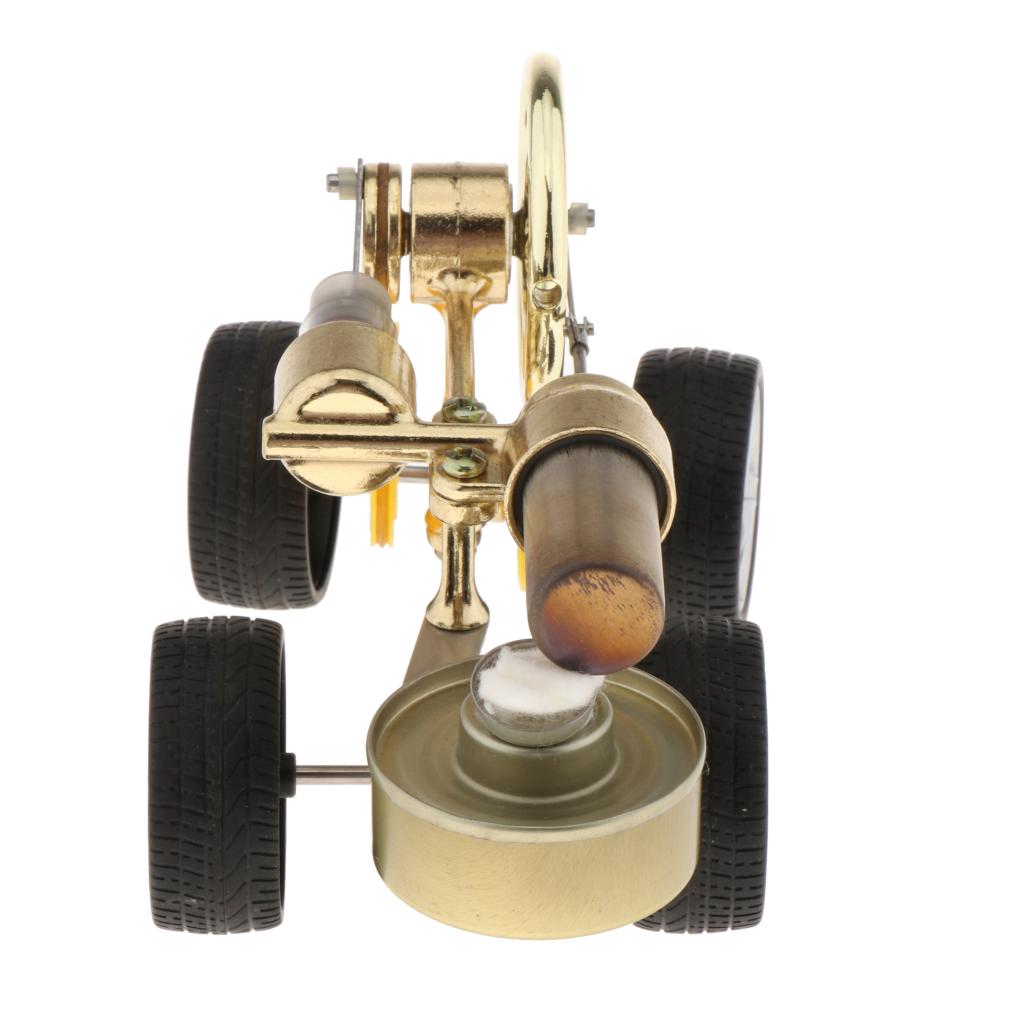 Retro Metal Stirling Car Engine Motor Kit Making Steam Educational Toy Props