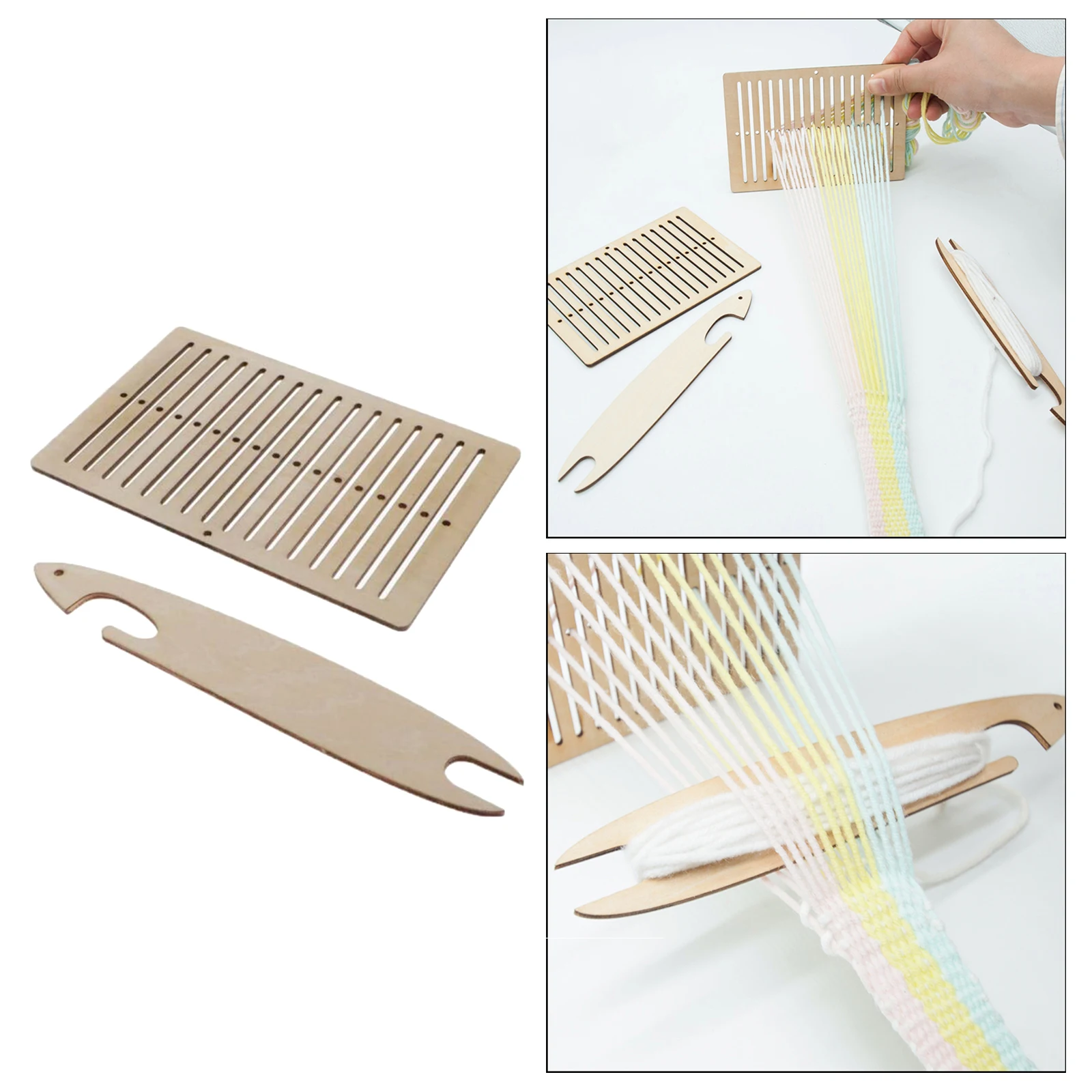 DIY Mini Tapestry Table Wooden Weaving Loom Kit For Weaving Lacing Machine Knit Wood Comb Kids Toys Gum Material Set