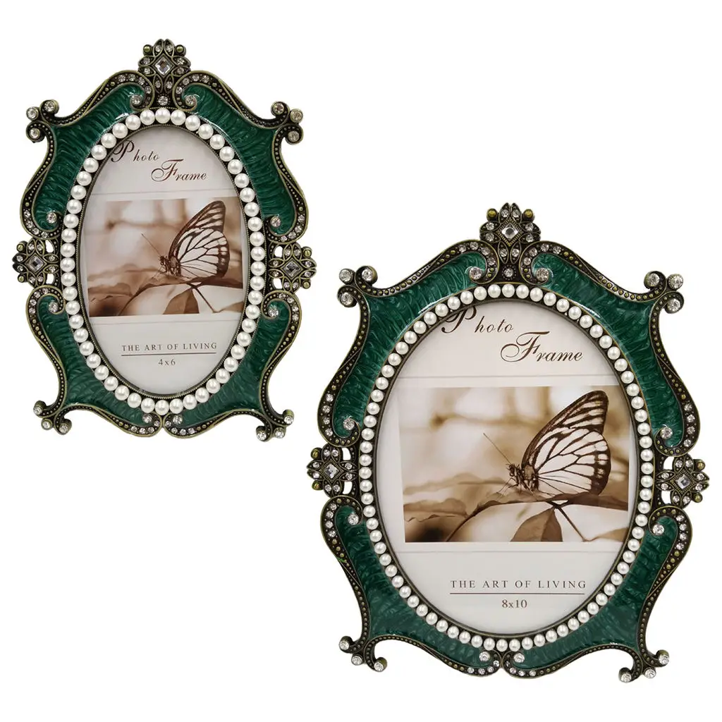 Retro Ornate Picture Frames with Embossed Furnishing Vintage Photo Frame for Tabletop Display