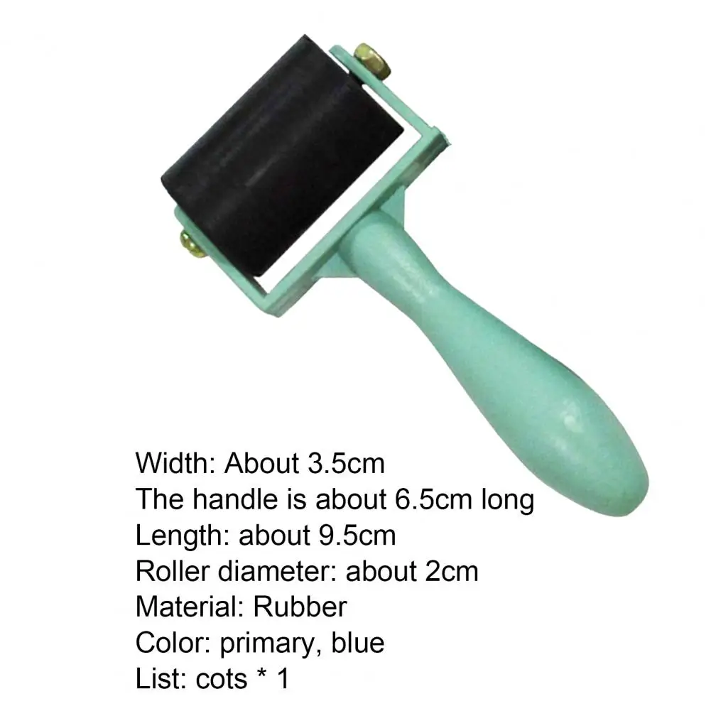 Rubber Glue Roller with 3.5cm Rubber Handle Ink Print Making Brayer and Anti Slid Handle for Art Stamping Tool Green 