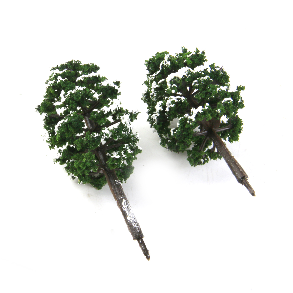 20x Plastic Model Trees Train Snow Scenery Landscape Layout 1:150 Deep Green