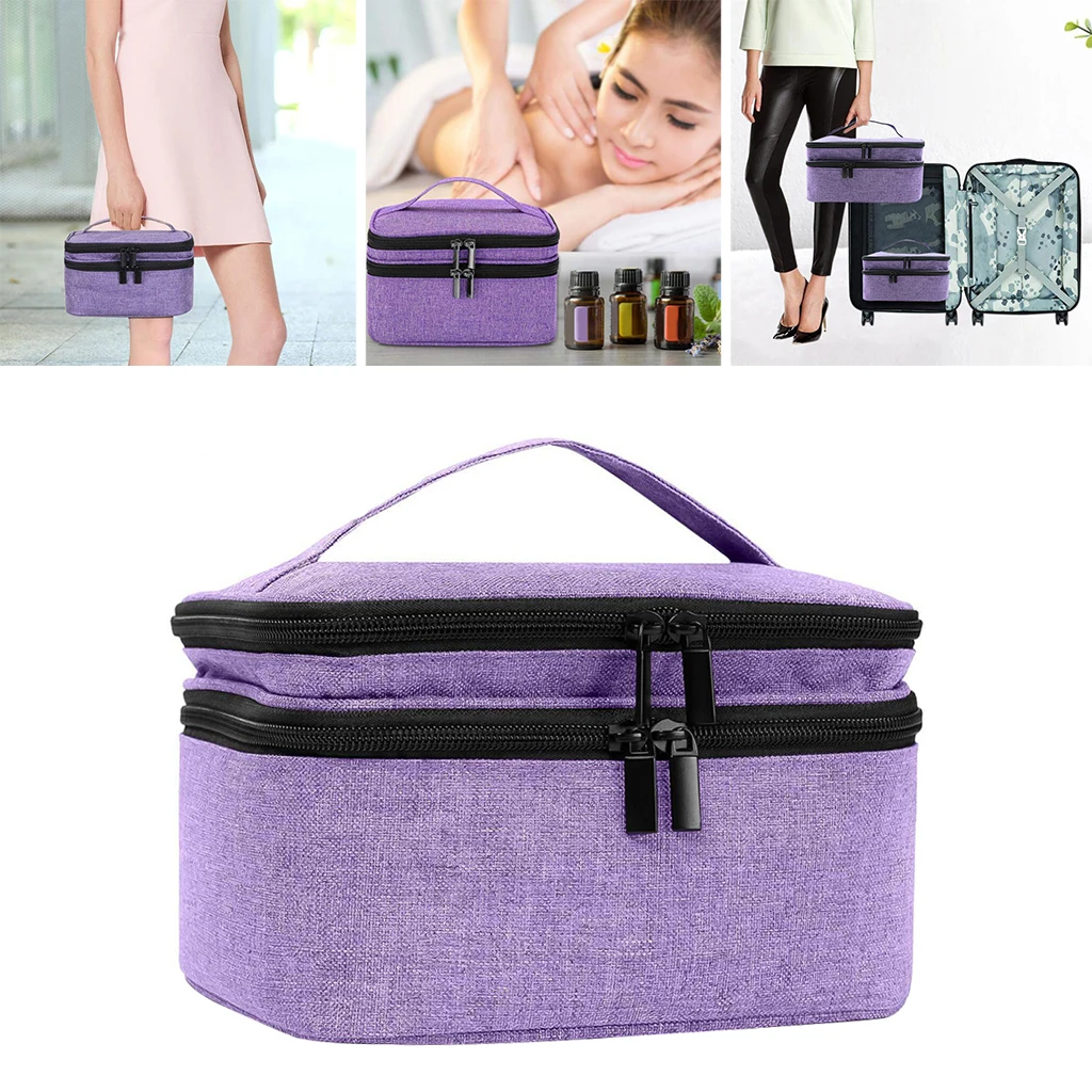 Nail Polish Holder Storage Case Box Organizer Carry Bag for 30 Bottle 5-15ml Essential Oil Case Travel Portable Carrying Holder 