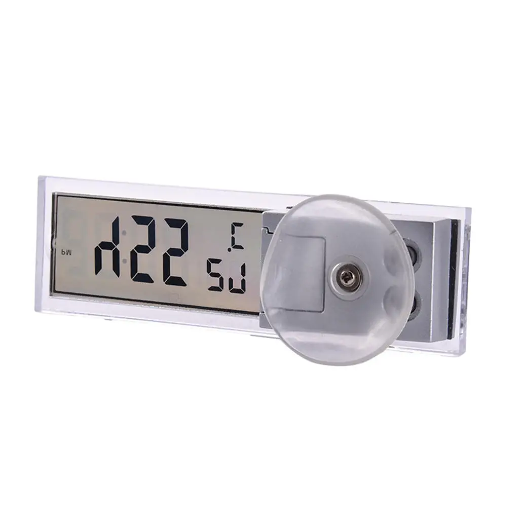 Car Vehicle LCD Display Electronic Clock Watch Thermometer with Suction Cup