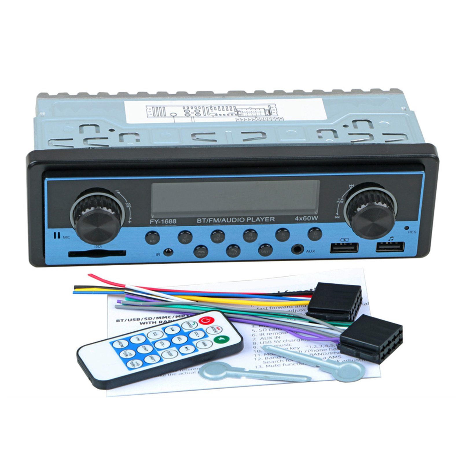 12V Audio Systems Dual USB Port Hands Free Calling LCD Monitor MP3 Player