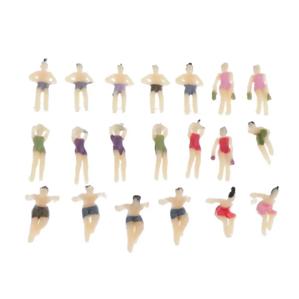20pc 1:150 N Scale People Mixed Figures Beach Figure Miniature Model Supply