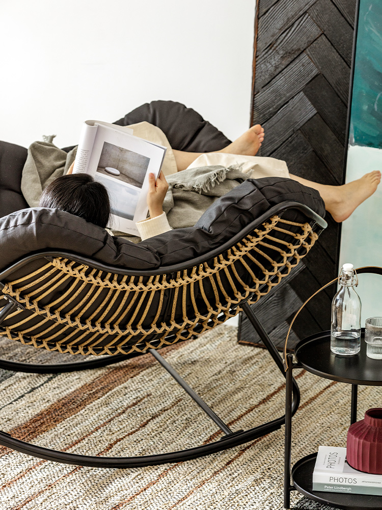 nordic leisure rattan rocking chair