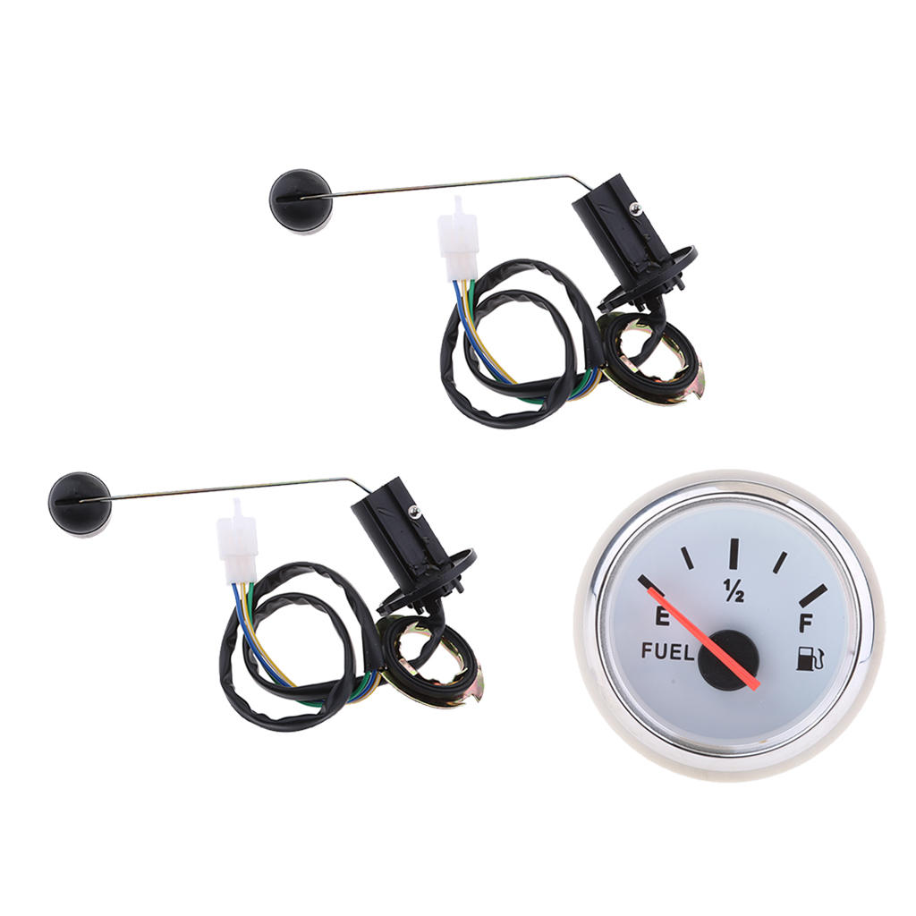 3 X Boat Marine Fuel Level Gauge LED +fuel Guage Level Sensor White