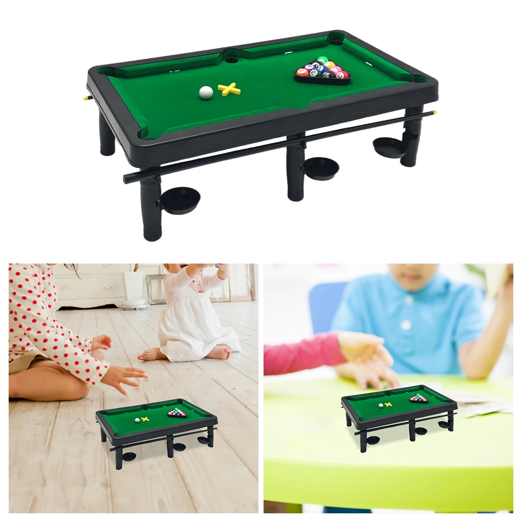 Small Billiards Game Table with Accessories Tabletop Pool Fun Entertainment for the Whole Family