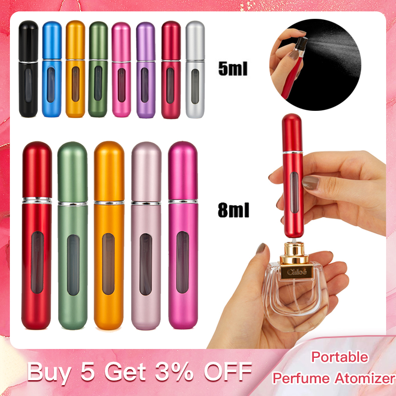 Best of 5ml 8ml Perfume Atomizer Portable Perfume Bottle Liquid Container For Cosmetics Mini Aluminum Spray Empty Bottle For Traveling Reviews & Tips