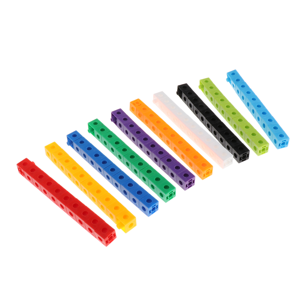 100Pcs 10 colors Multilink Linking Counting Cubes Snap Blocks Teaching Math Manipulative Kids Early Education Toy