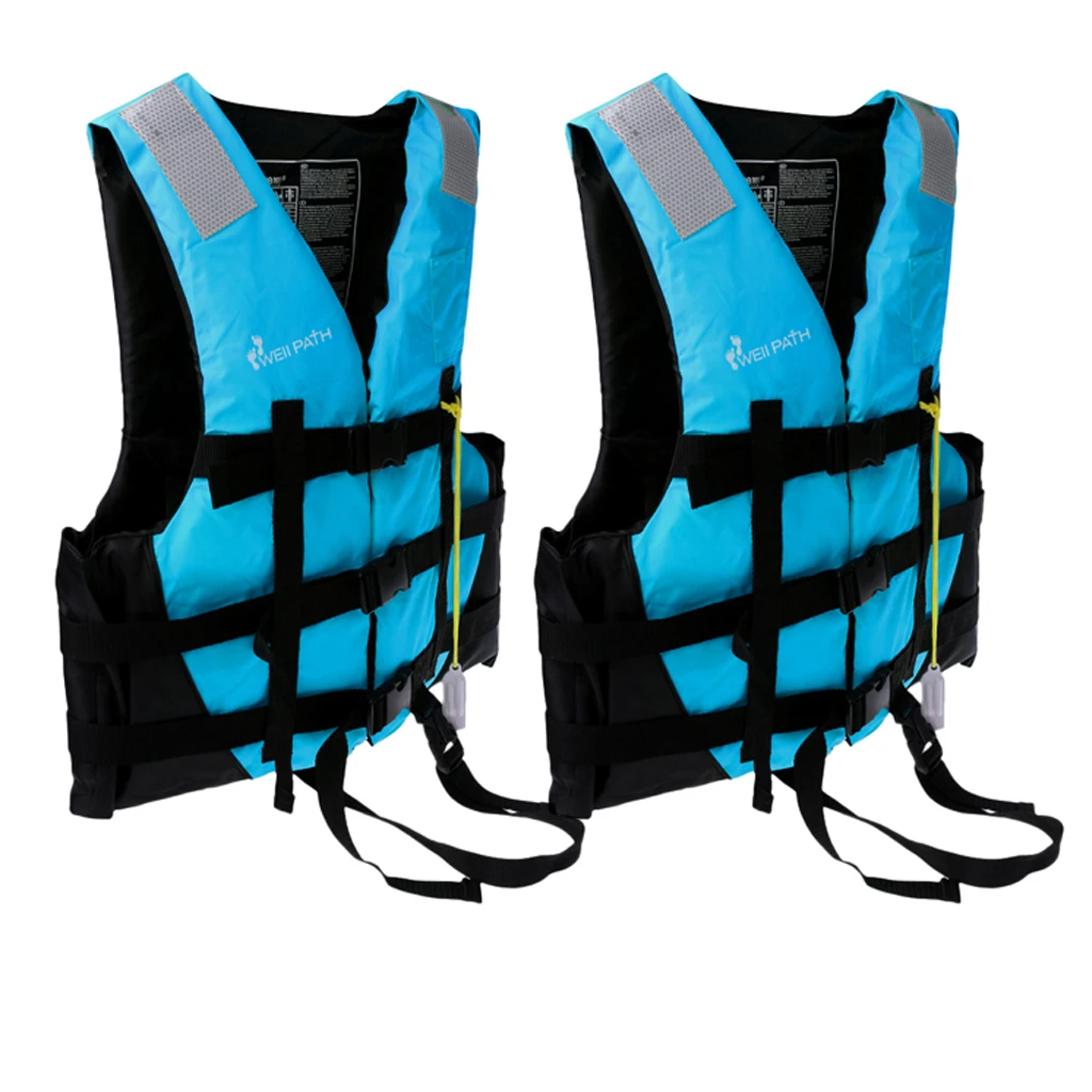 2x  Kayak Boat Swimming Fishing Buoyancy Aid Vest L Size Blue