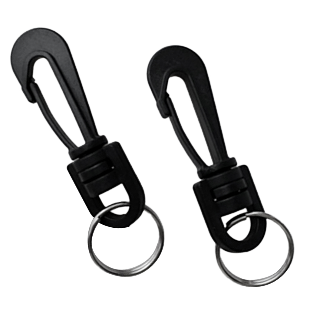 2 Pieces Durable Plastic Swivel Spring Snap Hook Clip Key Ring for Scuba Diving, Camping, Hiking and Climbing