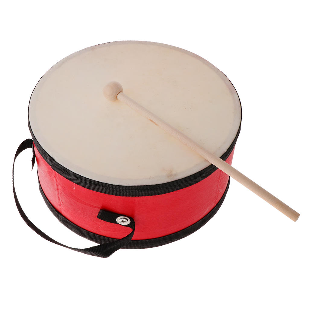 Lovoski Children Wooden Percussion Toy Kindergarten Hand Drum with Stick Toy