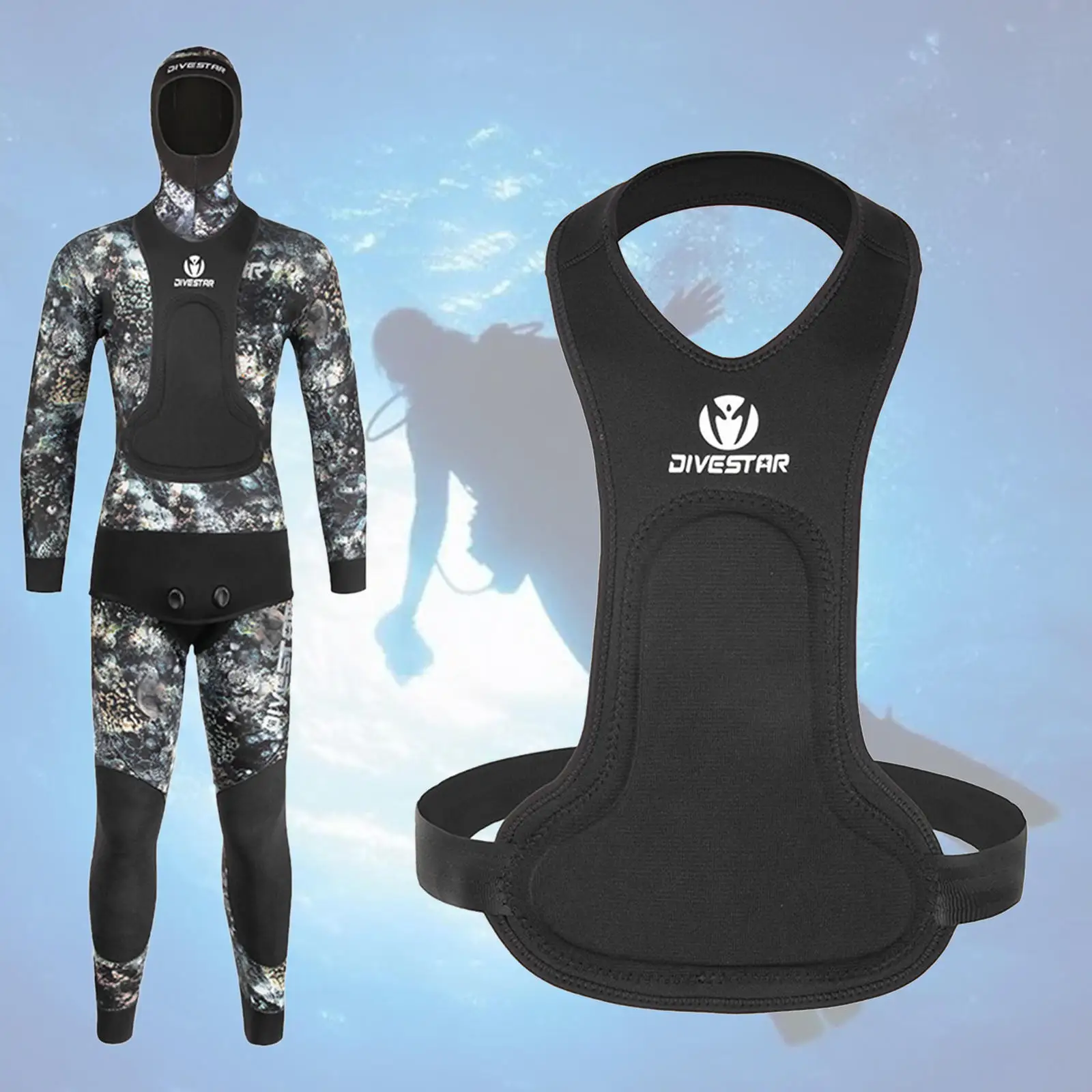 Neoprene Chest Loading Pad Thicken 8mm Diving Breast Vest for Fishing Hunting Spearfishing Fishermen Freediving Women Men