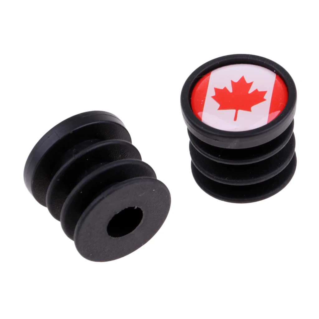 Cycling Bike Handlebar Bar End Plugs Locking Caps Road Bicycle Grip Mountain BMX MTB - 22mm, Pack of 2 - National Flag Design