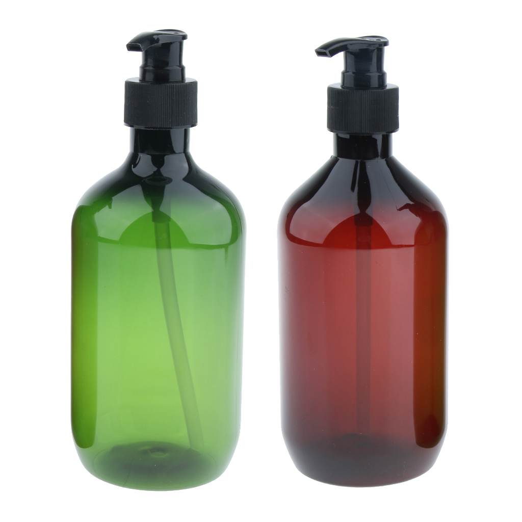 2 Pieces 500ml Refillable Pump Bottle Empty Shampoo Dispensing Container