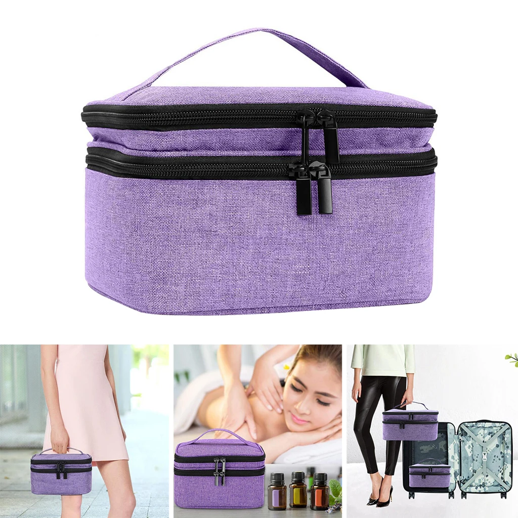 Nail Polish Holder Storage Case Box Organizer Carry Bag for 30 Bottle 5-15ml Essential Oil Case Travel Portable Carrying Holder 