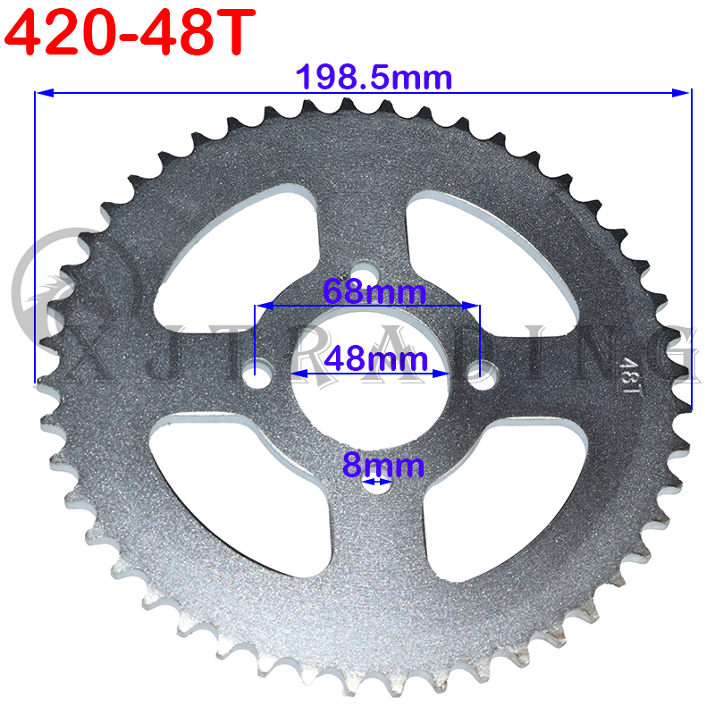 420/428 ketten 25/31/32/37/41/48T 48MM Kettenräder Hinten Zurück Kettenrad cog Für 90cc-160cc Motorrad ATV quad Stomp pit dirt bike – Detail 1