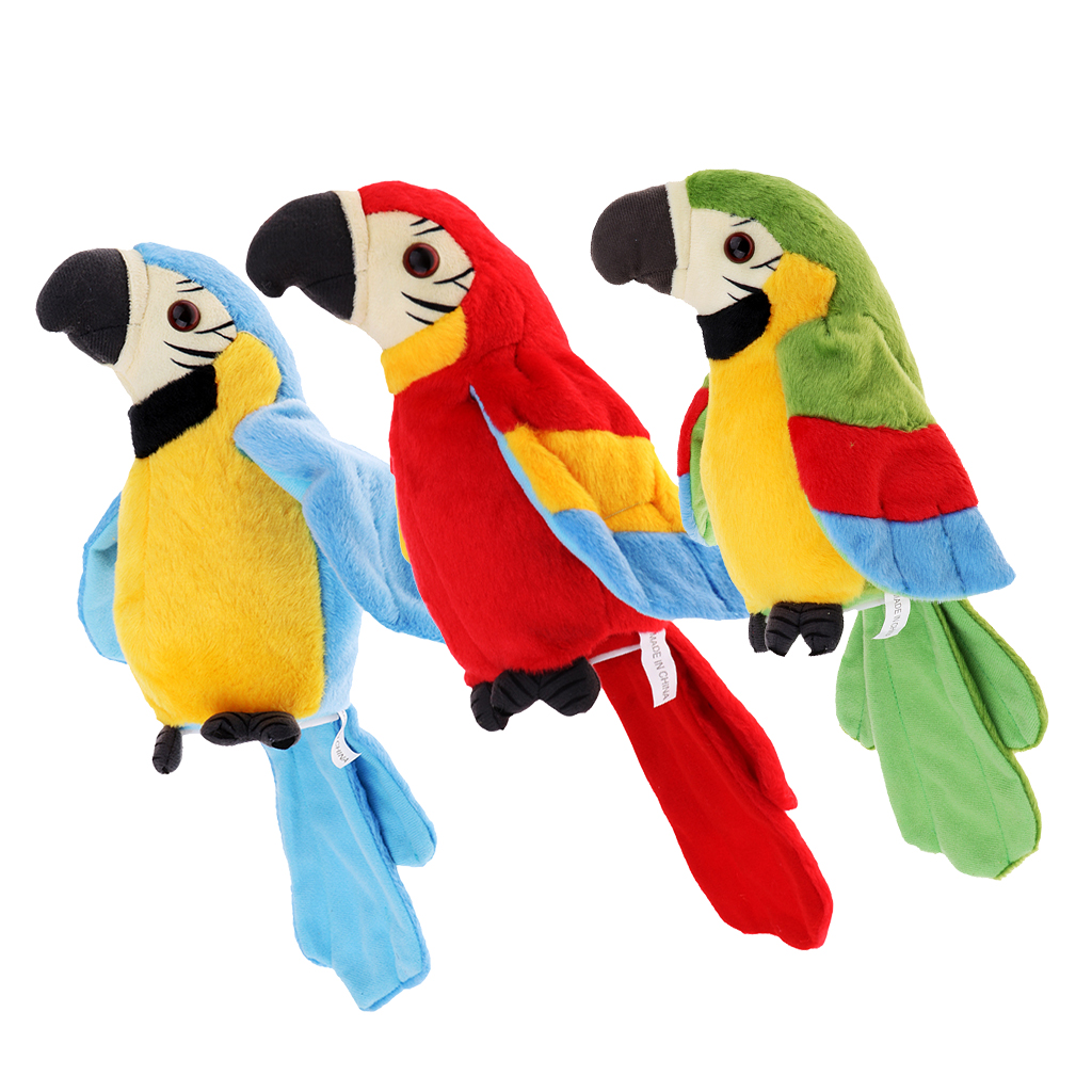 Cute Electric Talking Parrot Plush Toy Speaking Record Repeats Waving Wing Electronic Bird Stuffed Plush Toy As Gift For Kids