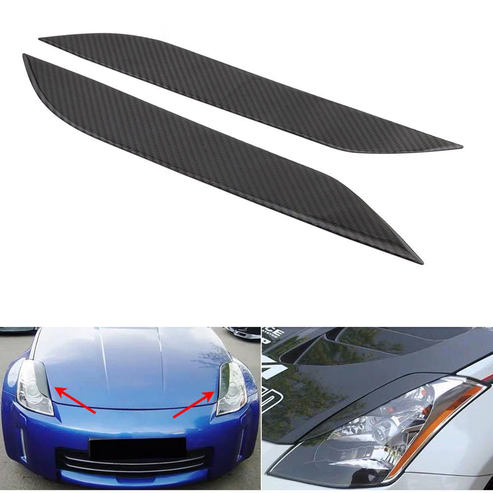 2pcs Car Front Bumper Fins Splitter Sticker Spoiler Dive Plate Fits Nissan Black