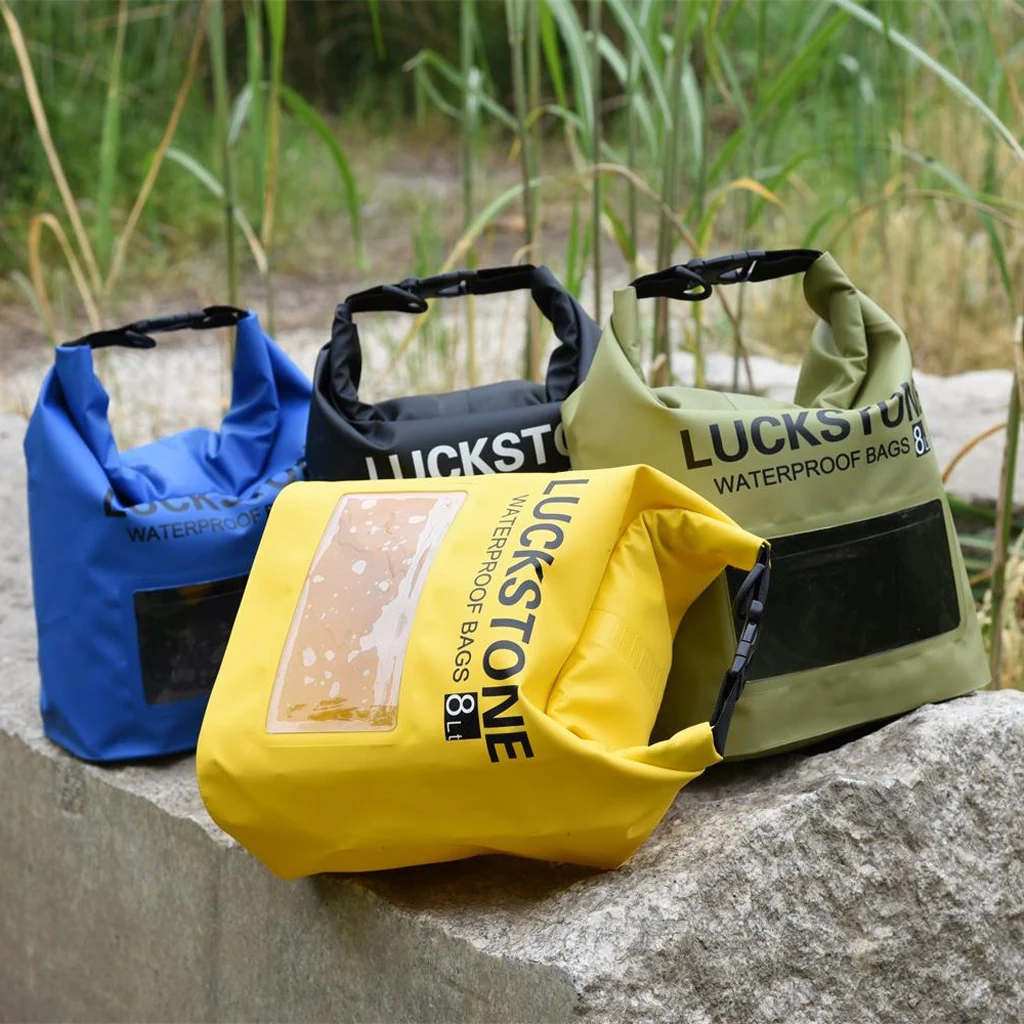 8L - Ultimate Dry Bag Waterproof Roll Top Sack for Beach, Hiking, Kayak, Canoeing, Boating, Fishing, Camping - 4 Colors