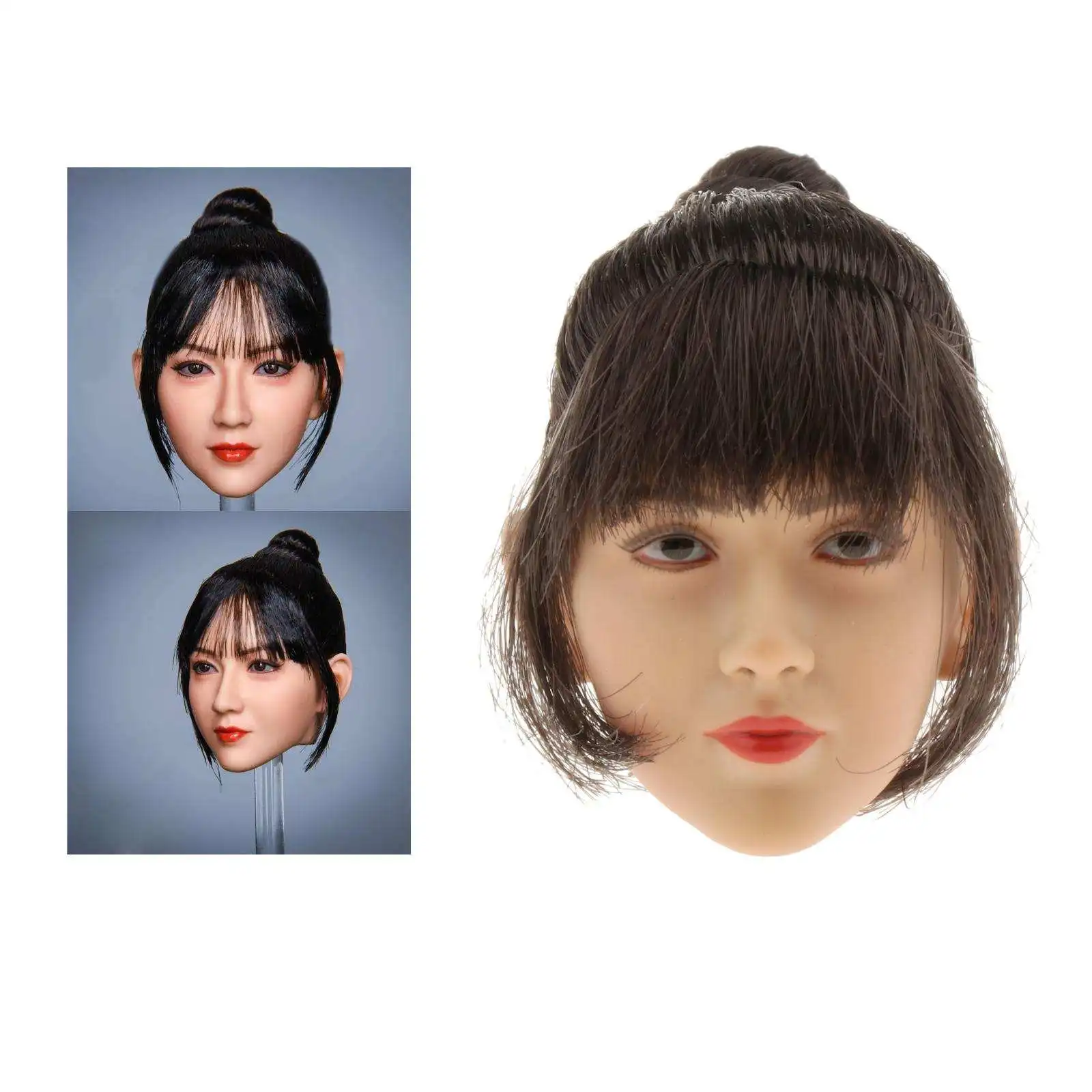 1/6 Scale Beauty Female Head Sculpt Doll for PH 12 Inch Women Soldiers Actions Body Accessory Natural Makeup