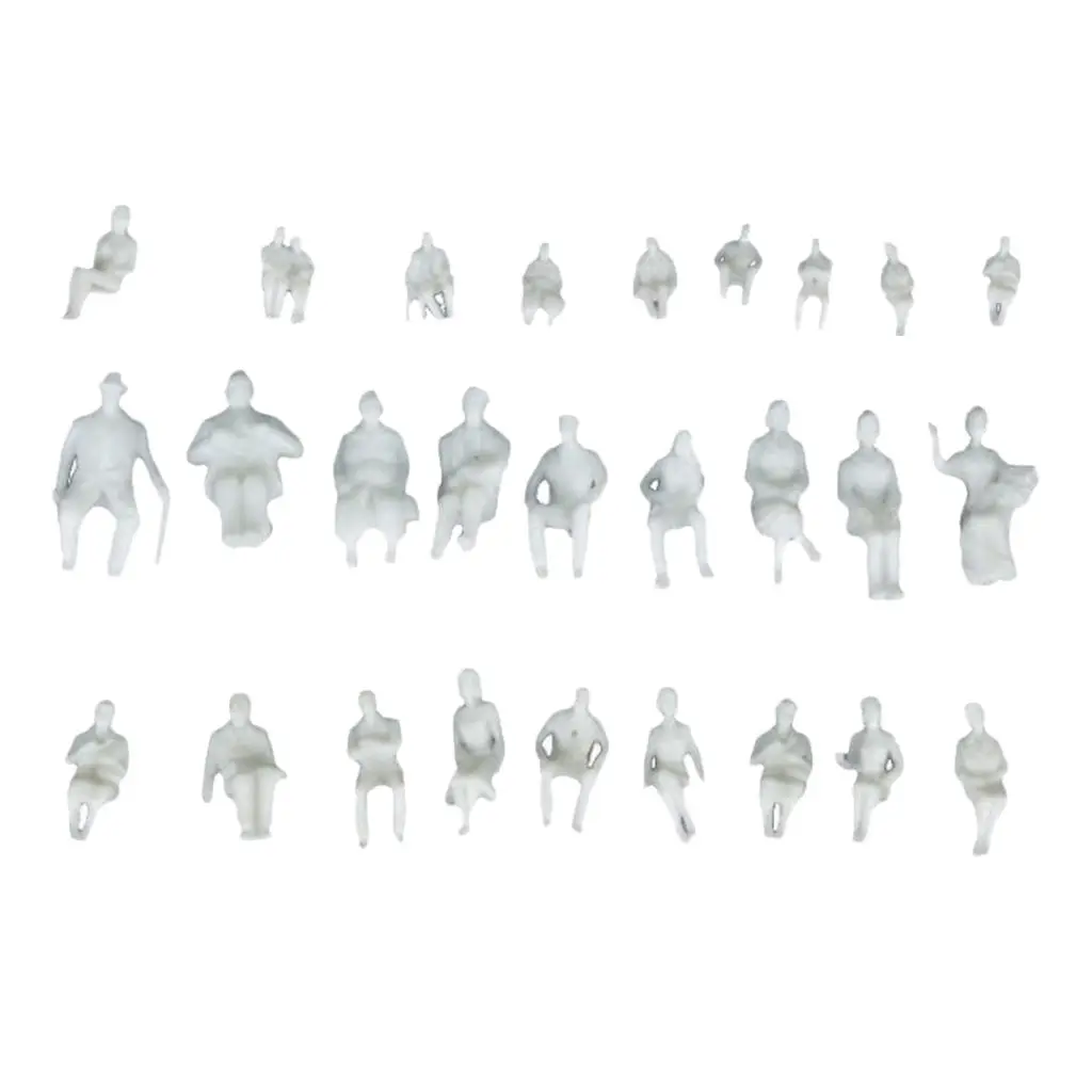 50 PCS Plastic 1:50 Seated People Figurines Model People Figurine Set DIY Scene Accessories Gifts for Kids