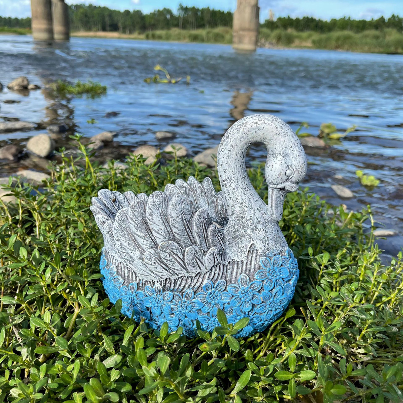 Swan Flowerpot Plant Pot Planter Patio Decoration, Vintage Style