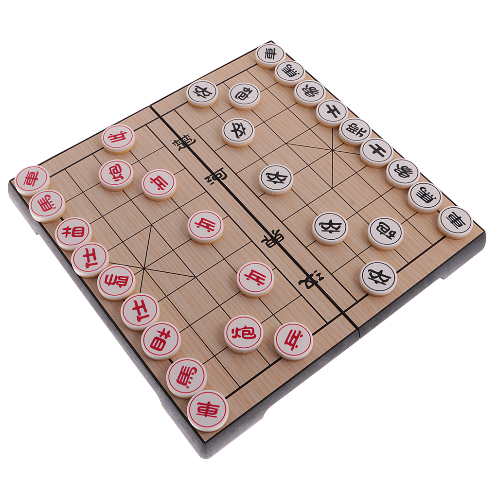 Magnetic Chinese Chess Checkers Xiangqi Chess Pieces Set for Family Game Travel