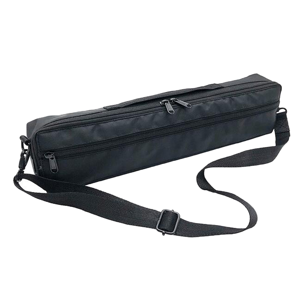 Portable 17 Holes Flute Carrying Bag Black Canvas for 17 Hole Flute Accs