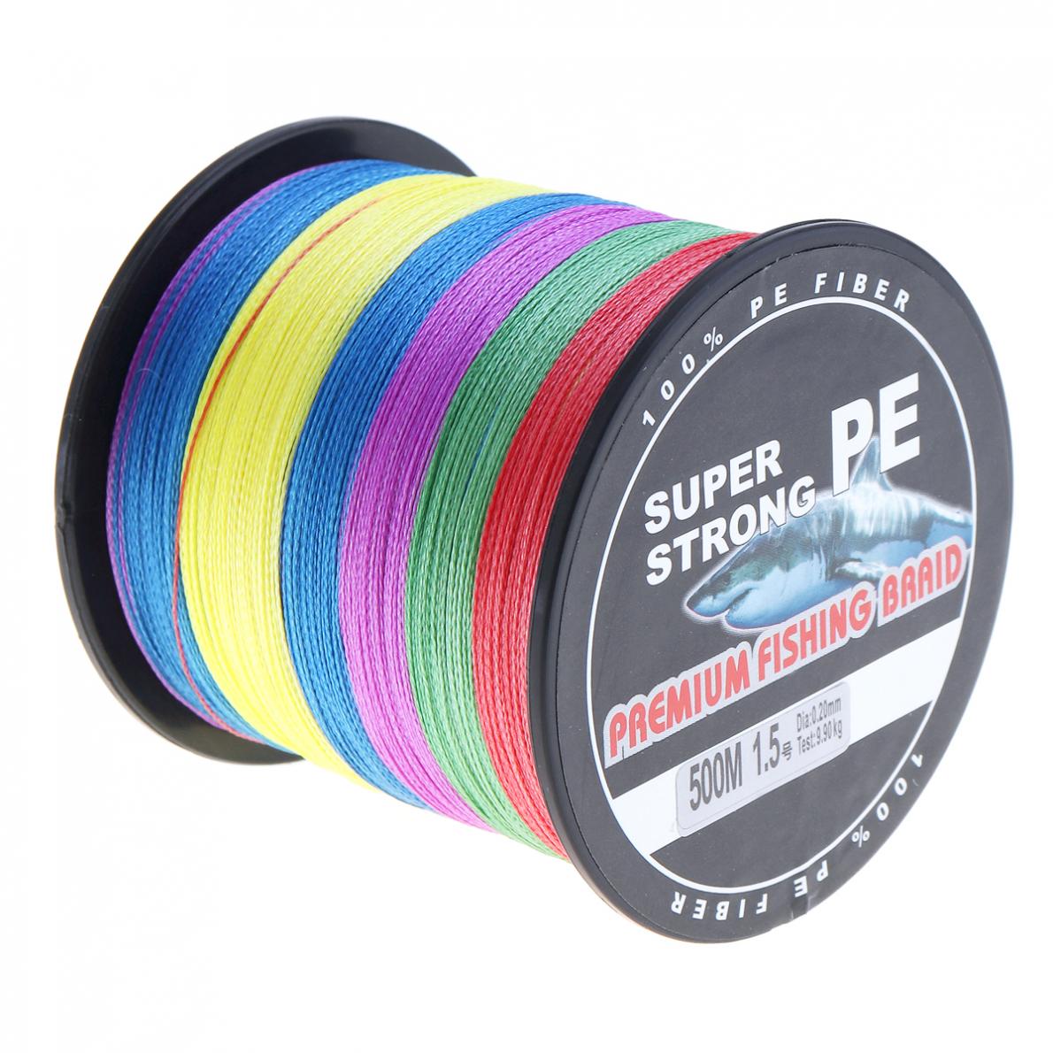 Linha de Pesca Corda de Pesca Multicolorido Super Forte Fios Tece pe Trançado Multifilamento 500m 4 9 Cheap Linhas de pesca