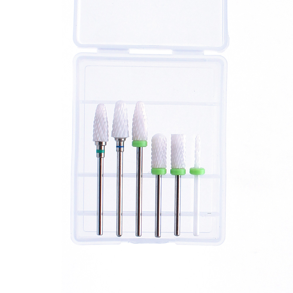 Cortador de Fresa Arquivo do Prego Cuidados com os Pés Prego Broca Conjunto Rebarbas Giratórias Bits Elétrica Remover Gel Unha Polonês Manicure Equipamentos Diy 6 Prego broca conjunto cortador de fresa arquivo