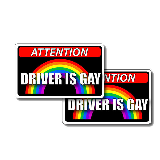 Creative Cars Driver Is Gay Decals Attention Car Sticker Pvc Decoration  Motorcycle Auto Accessories Waterproof Decal 11* 7cm - Car Stickers -  AliExpress