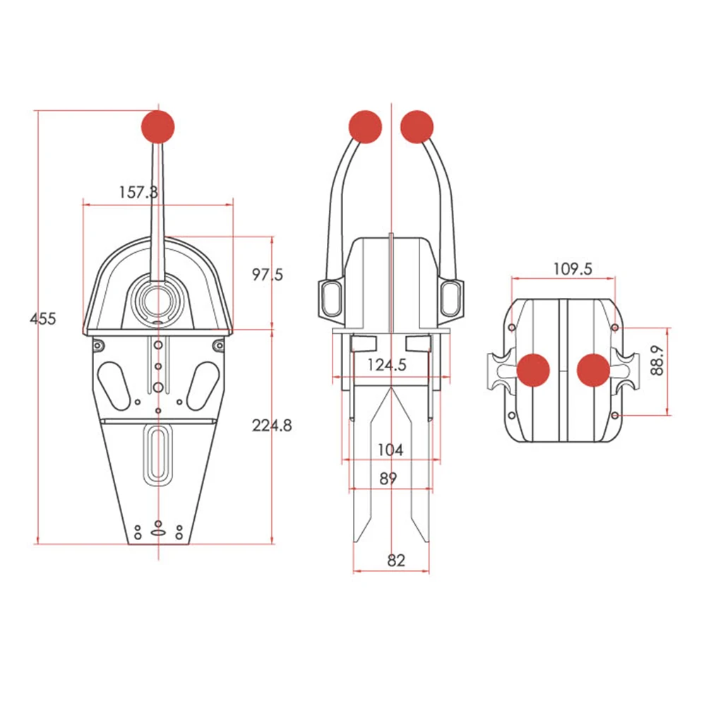 YK9-D Top Mount Marine Jet Boat Twin Lever Handle Engine Control Box