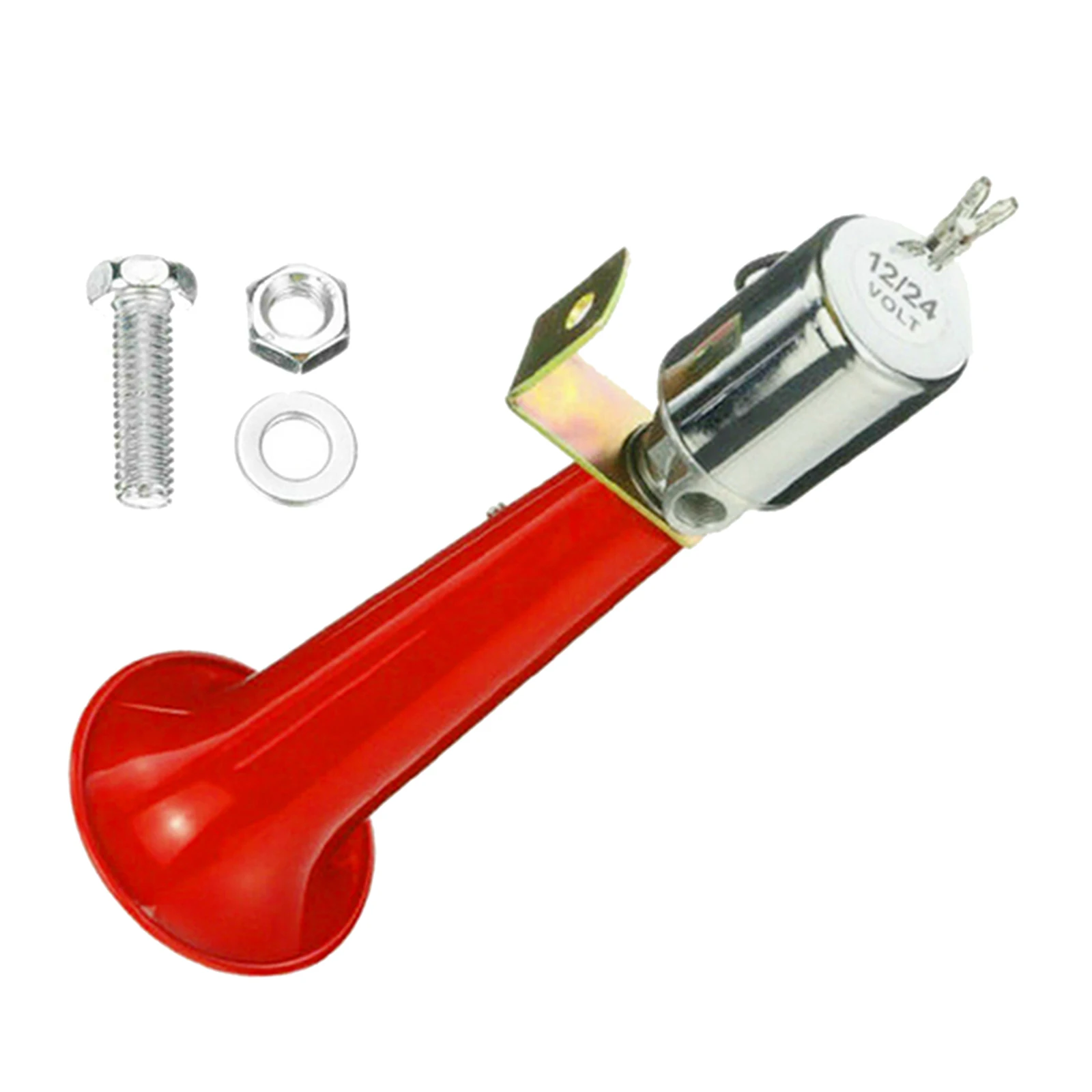 Super Loud 12/24V 180db Air Horn 10 Inches Single Trumpet for Any 12V / 24 V Vehicles Lorrys Trains SUV Motorcycle