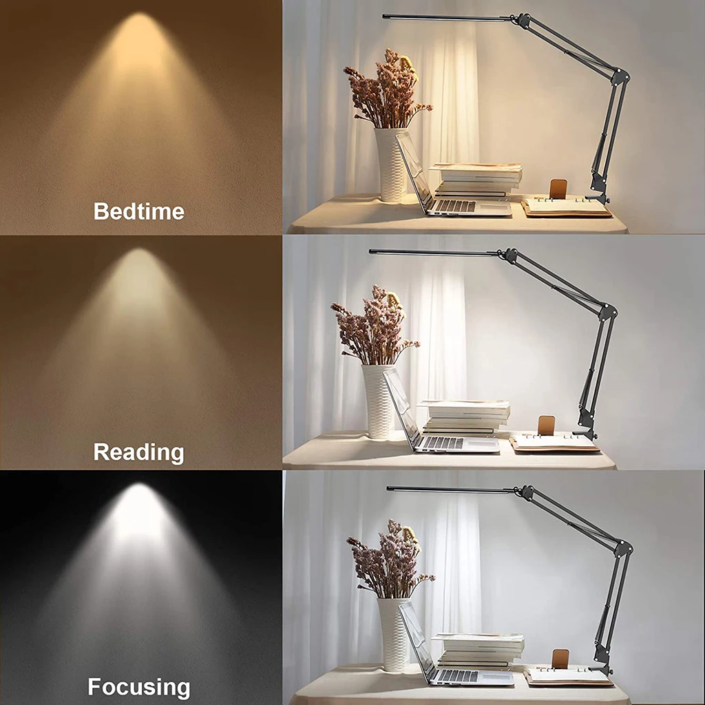 LED Desk Night Light USB Kids Table Lamps Dimmable Eye-Caring Study Computer Reading Lamp for Home Office, Flexible Arm