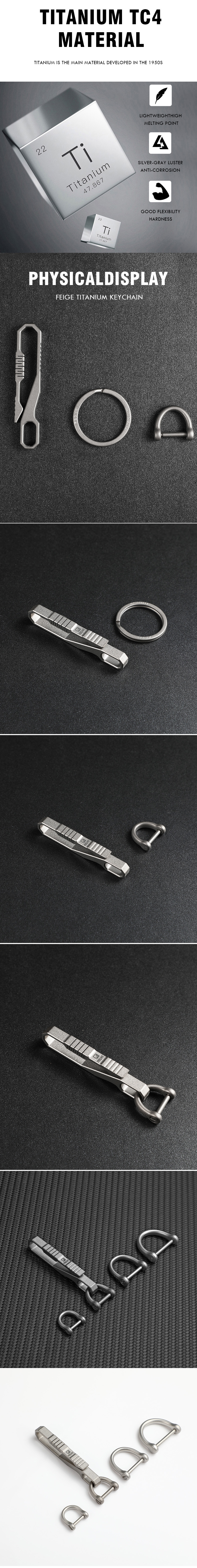 Titanium Durable Keychain Luxury Car Key Chain Waist Hanging Buckle Belt EDC Lightweight Key Ring Holder for Father's Day Gifts