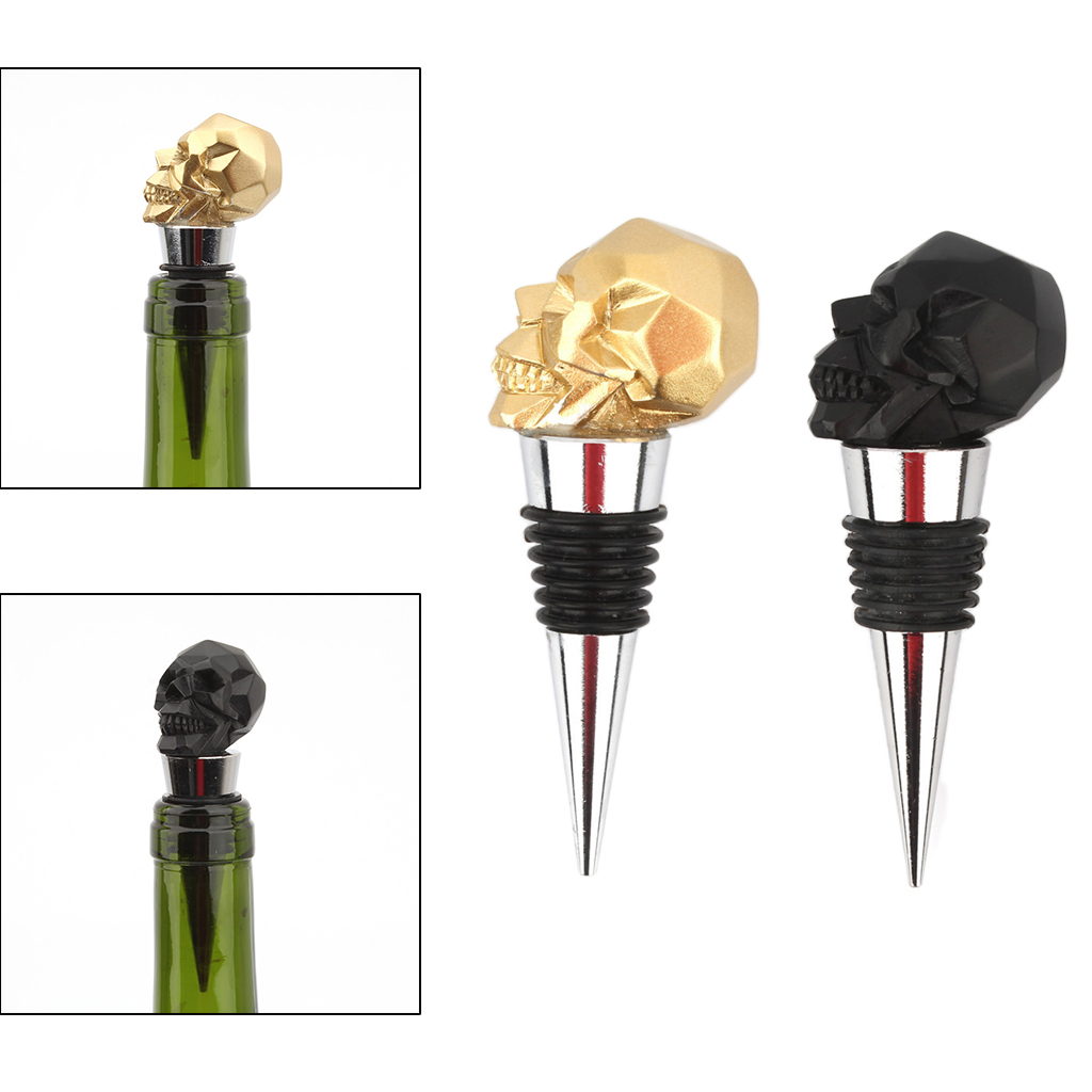 Skull Wine Bottle Stopper Sealer Tool Easy Use Reusable for Wedding Birthday