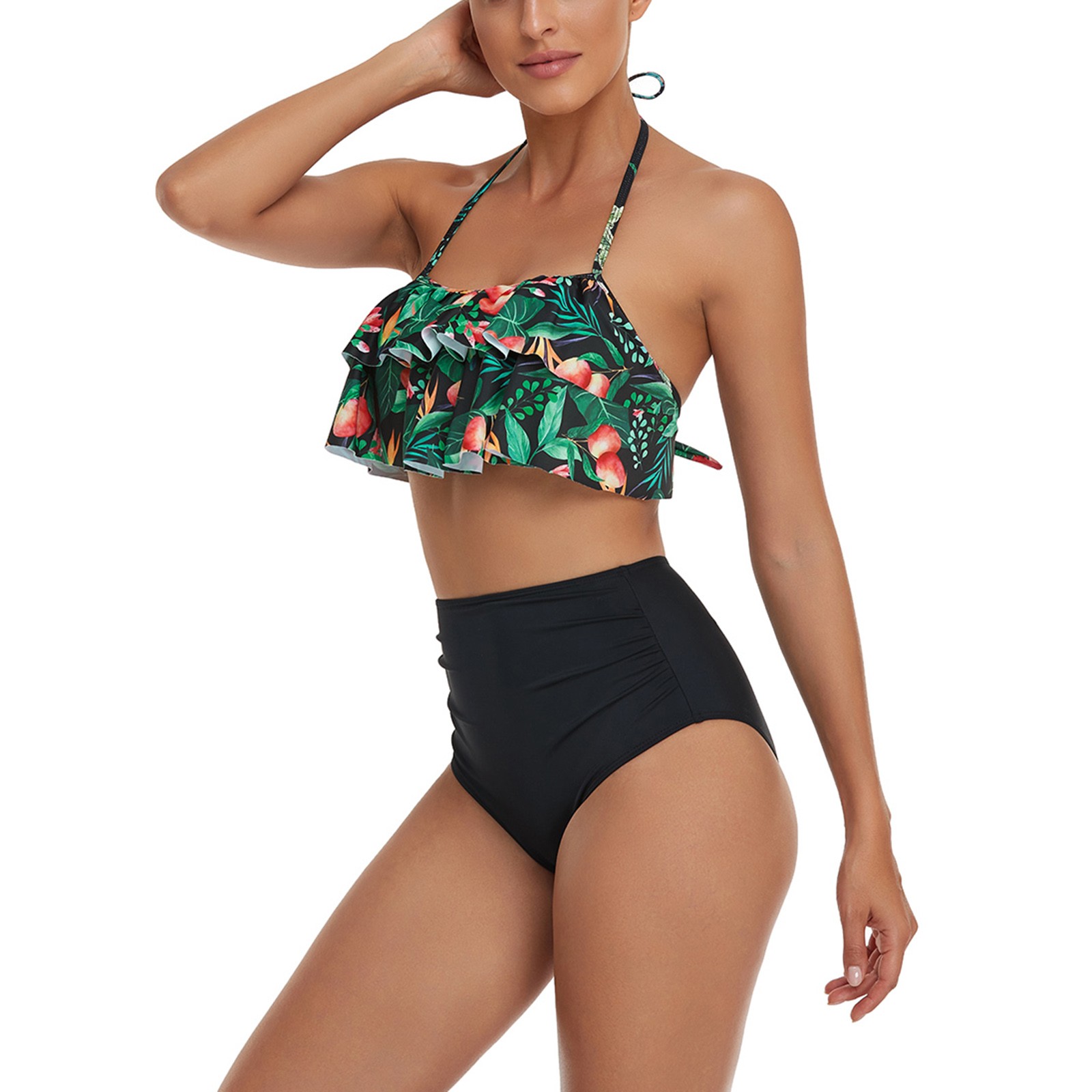 peças conjuntos impresso beachwear cintura alta bikini