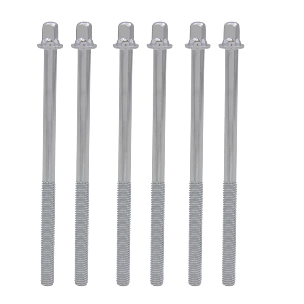 Durable 6 Pcs Drum Blots Tension Rods Long Screws Musical Instrument Accessory