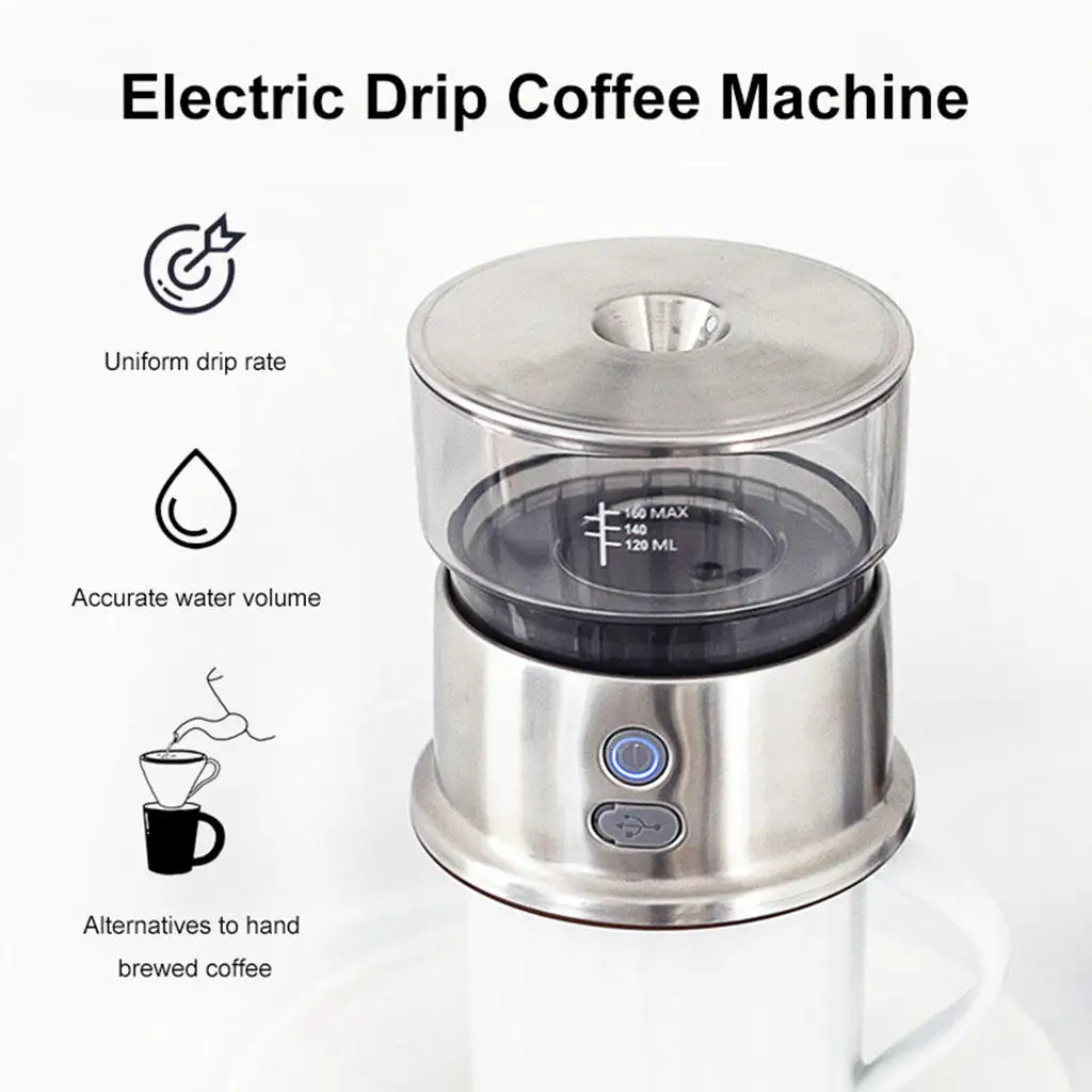 Pour Over Coffee Maker Filter Drip 160ml with Button Portable Machine Funnel Cold Brew Coffeemaker for Household Kitchen Cafe