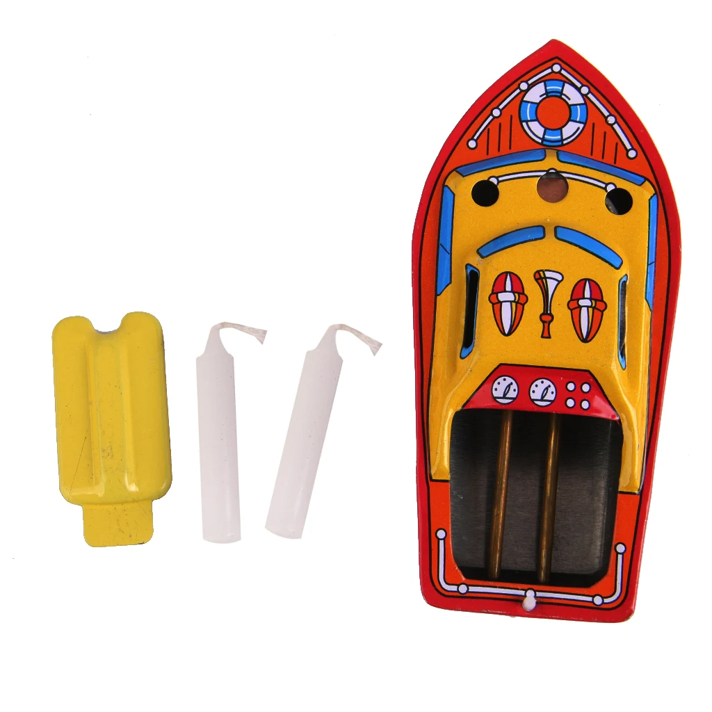 Kids Classic Floating   Candle Powered Boat Toy STEAM BOAT Tin Toy