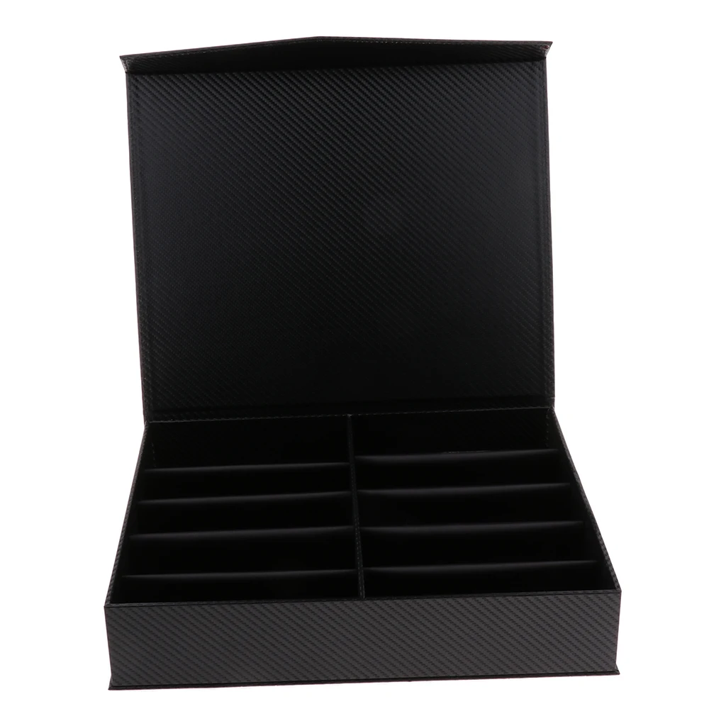 Black Multi-Purpose Display Hard Case with 10 Slots for Glasses,Watches,Necklaces,Bracelets,Hair Accessories