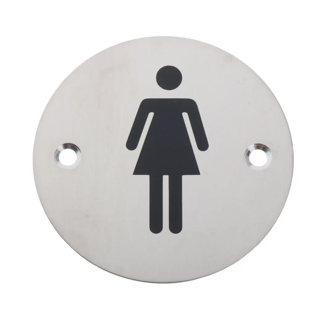 Lavatory Restroom Washroom Toilet Door WC Sign Mens Ladies Use + Screws