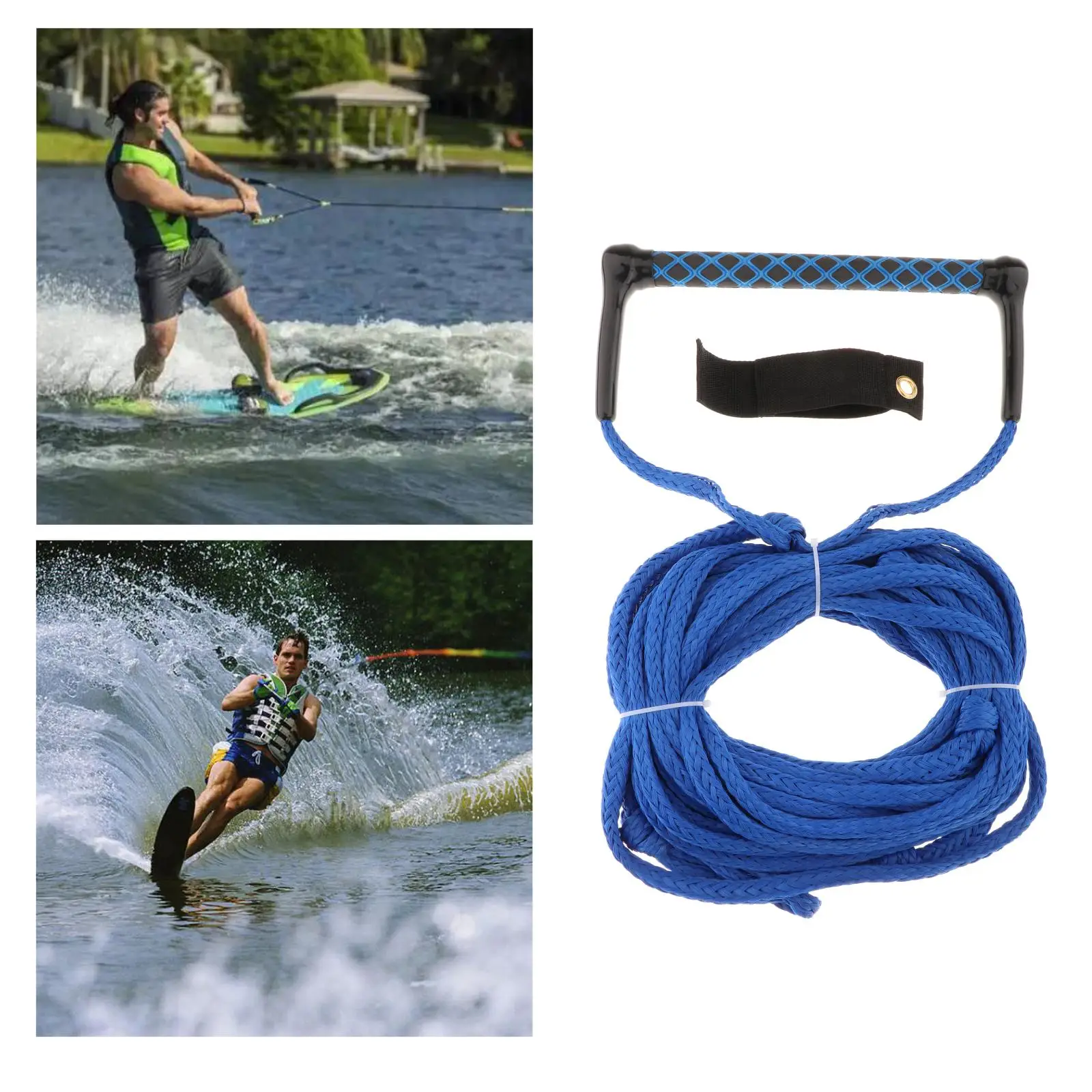 23m Water Ski Rope Safety Surfing Towable Watersport Rope Water Ski Rope with Handle for Wakeboard Kneeboard Wakesurf Sport