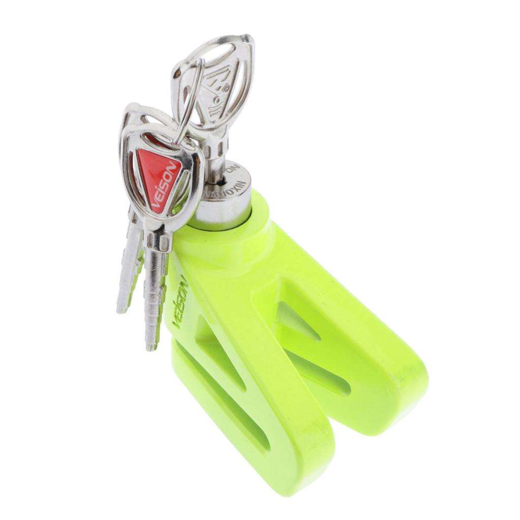 Security Anti Thief Disc Brake Lock Padlock with 6mm Harden Lock Pin for Motorbike Motorcycle Scooter - Green