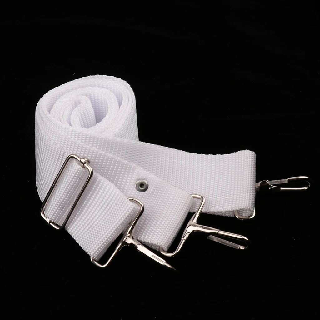 White Parade Marching Bass Drum Strap Nylon Belt For Percussion Accessories