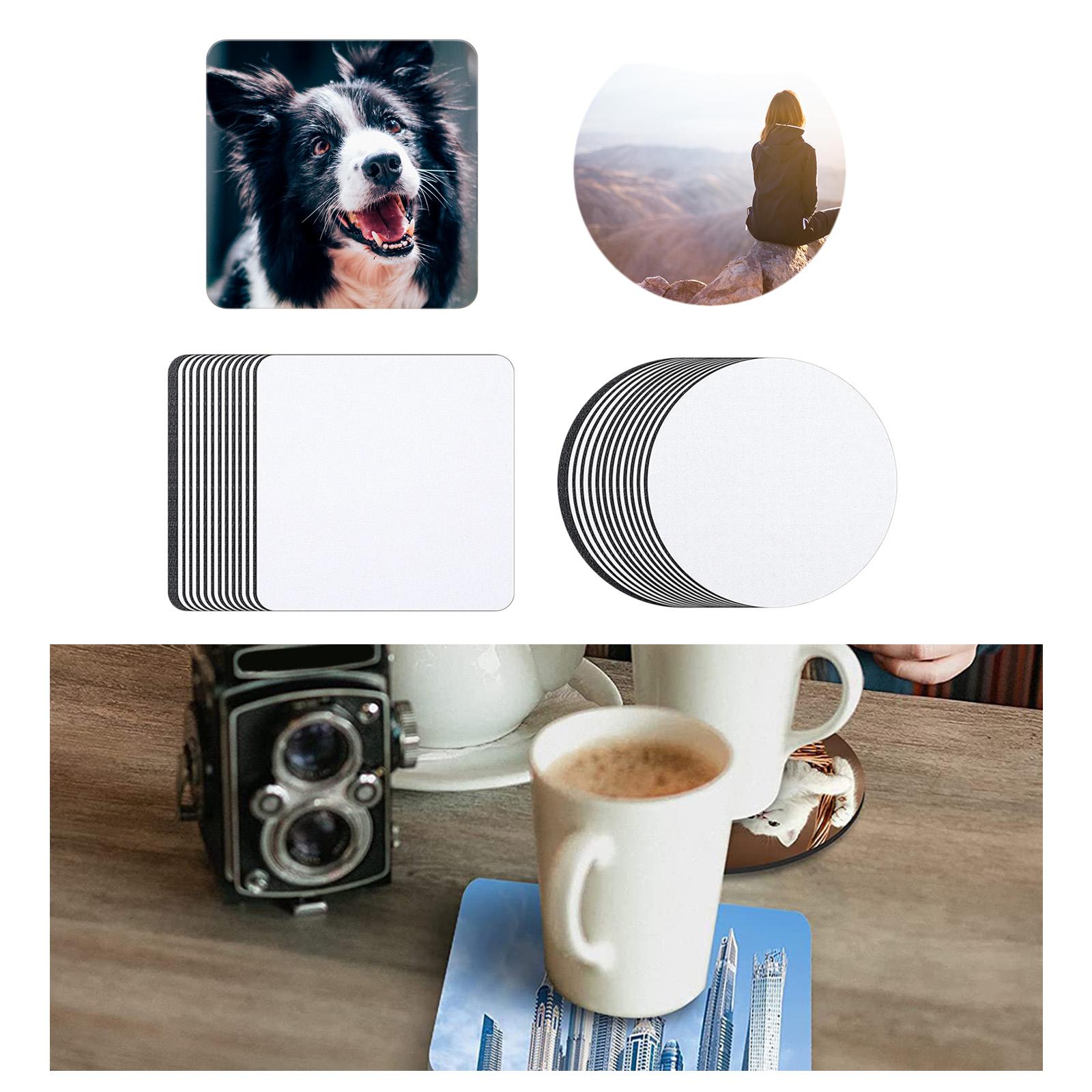 24pcs Round Sublimation Blank DIY Customized MDF Square Coaster Hardboard Coaster Sublimation Coaster Blank Coaster