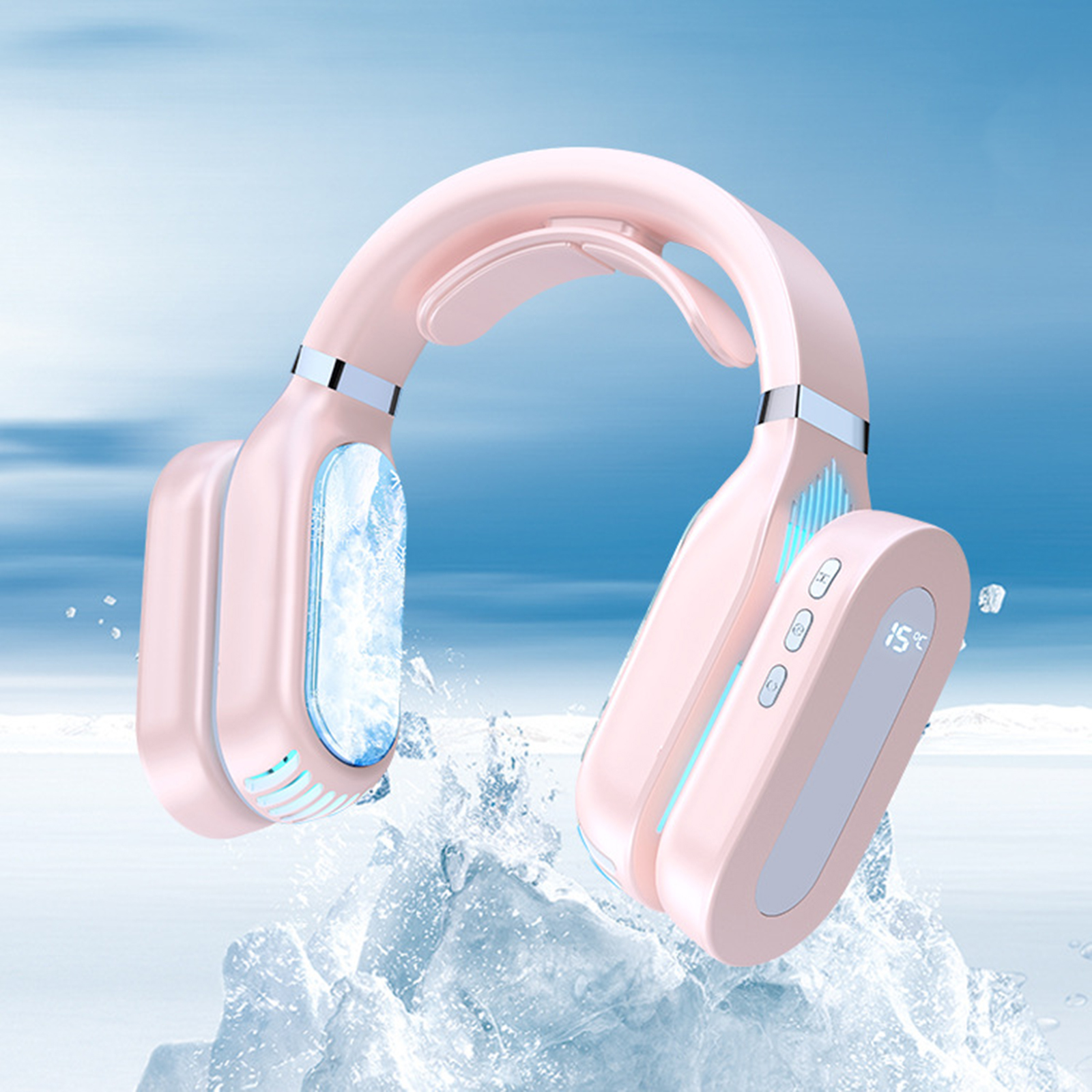 Dual Function Portable Lazy Neck Fan Neckband 3-Speed Mode Hand Free Bladeless Cooling & Warmer Fan for Winter & Summer 2600Mah