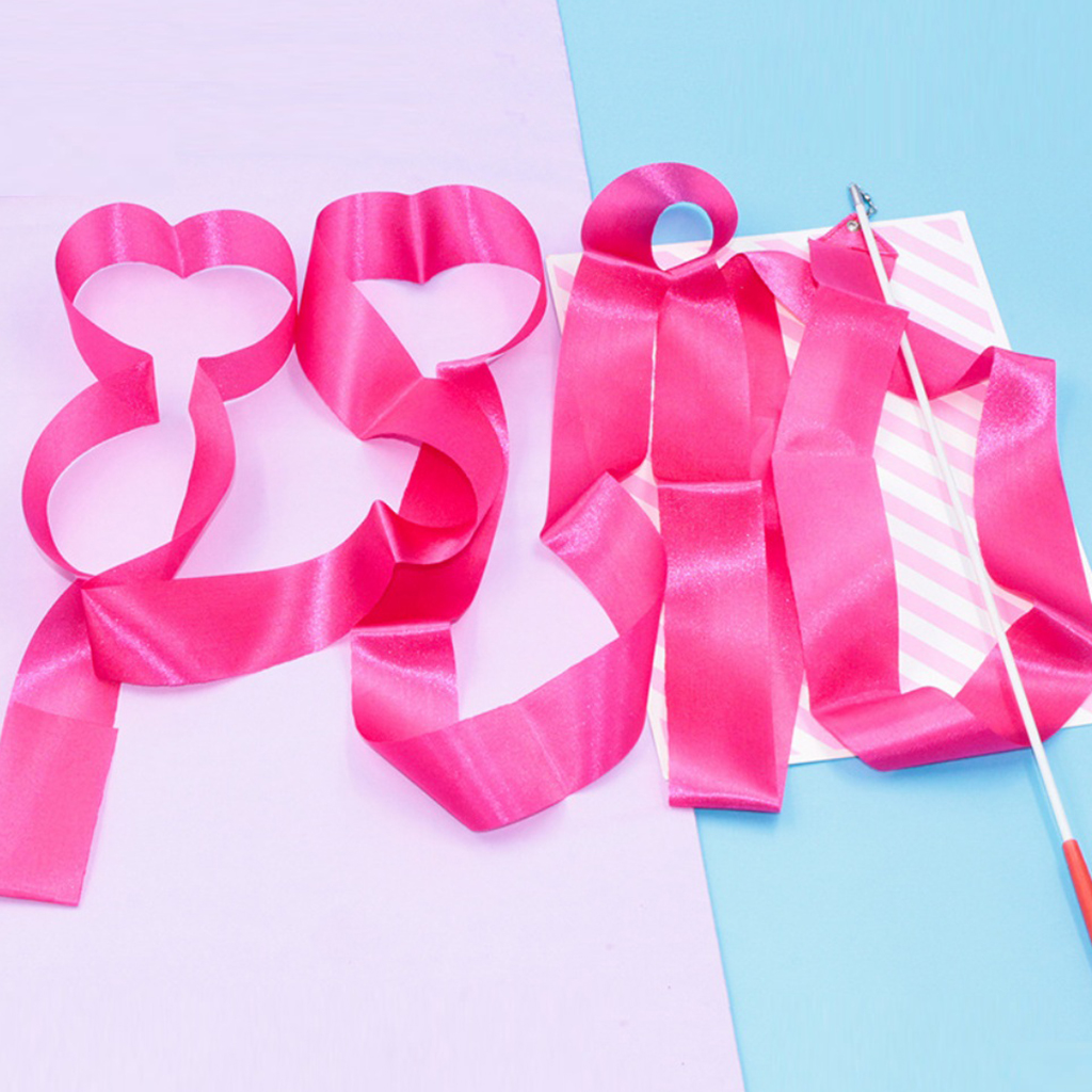 Dance Ribbons Rainbow Streamers Rhythmic Gymnastics Ribbon Baton Twirling Wands on Sticks for Kids Artistic Dancing